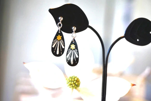 Pierced Earrings: Droplet Shape - Stars (Nakajima-Zougan)
