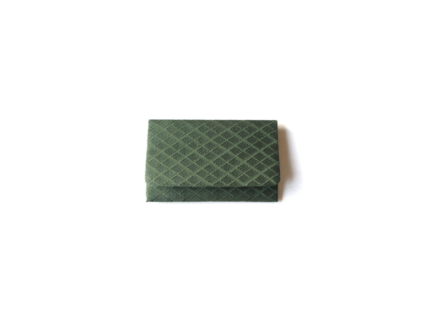 Yusoku-mon Business Card Holder - Green Prosperous Diamond Pattern - (Sakai-machi Mikadomae Heishichi)