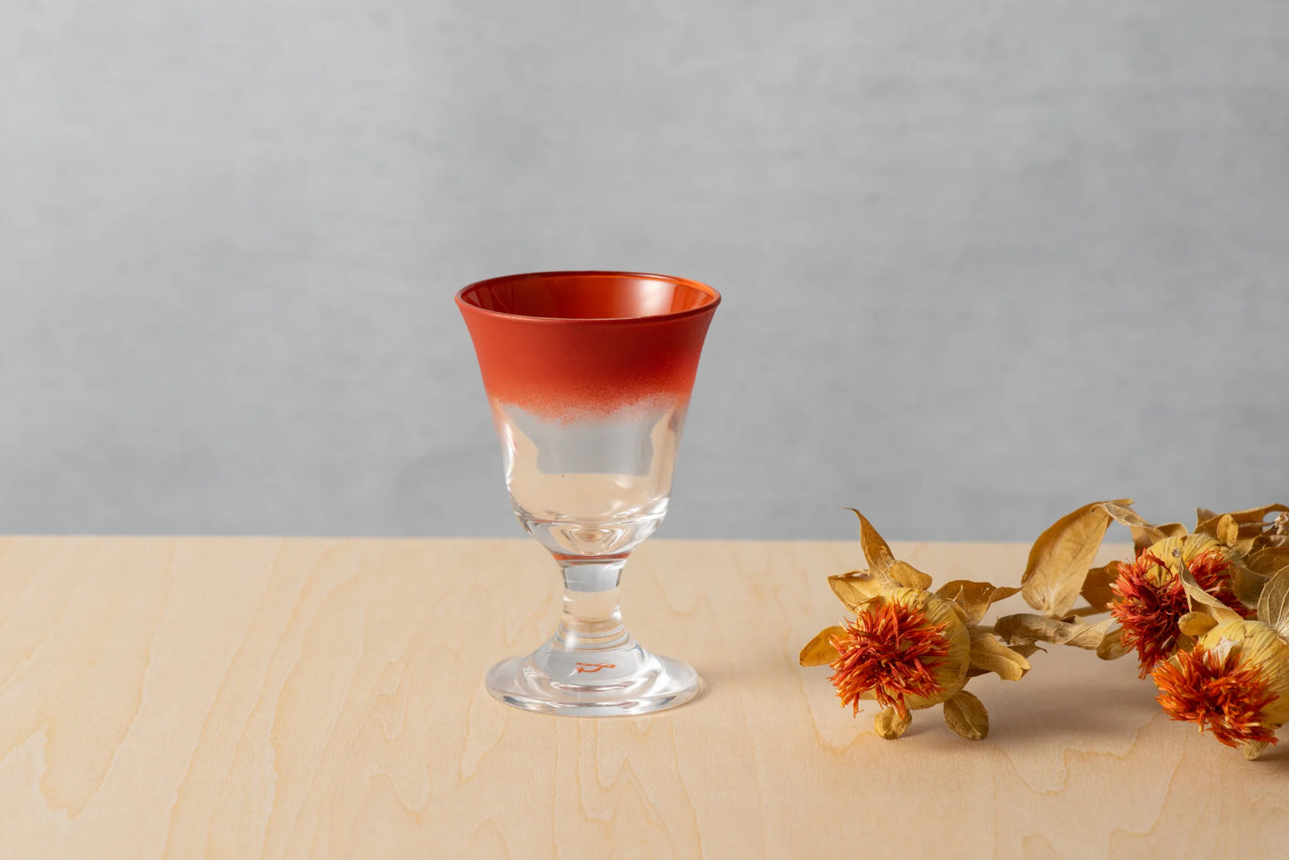 Lacquer Glass 'Hanahiraku' Sake Glass (Red) Lacquer Work