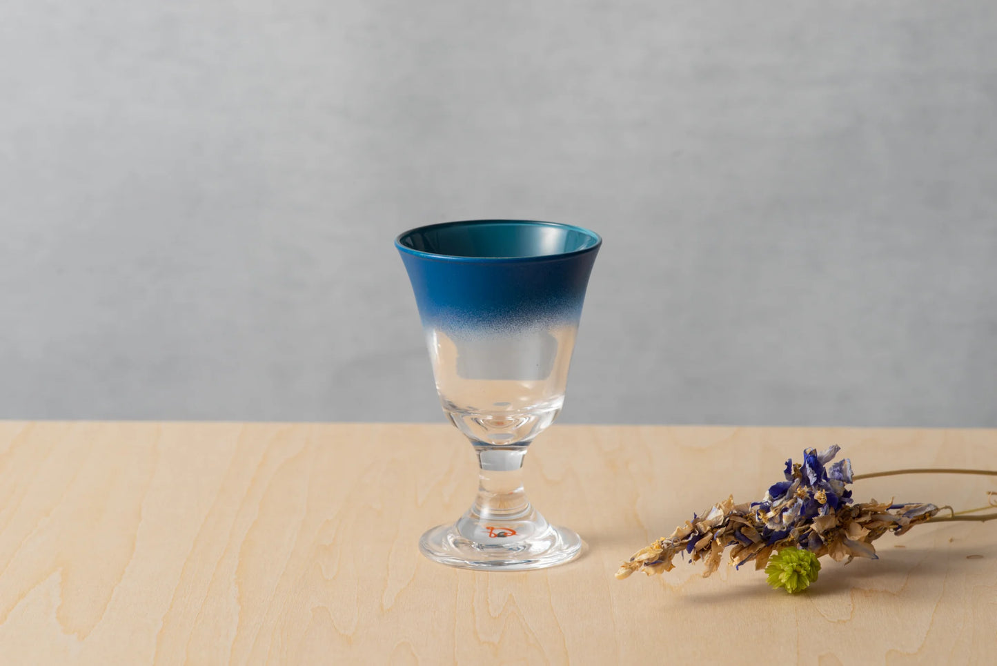 Lacquer Glass 'Hanahiraku' Sake Glass (Blue) Lacquer Work