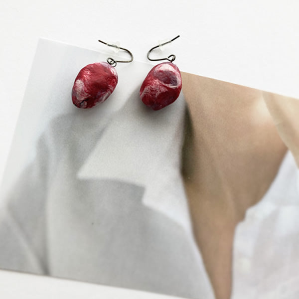 Washi Earrings Inspired by Stones - pebble