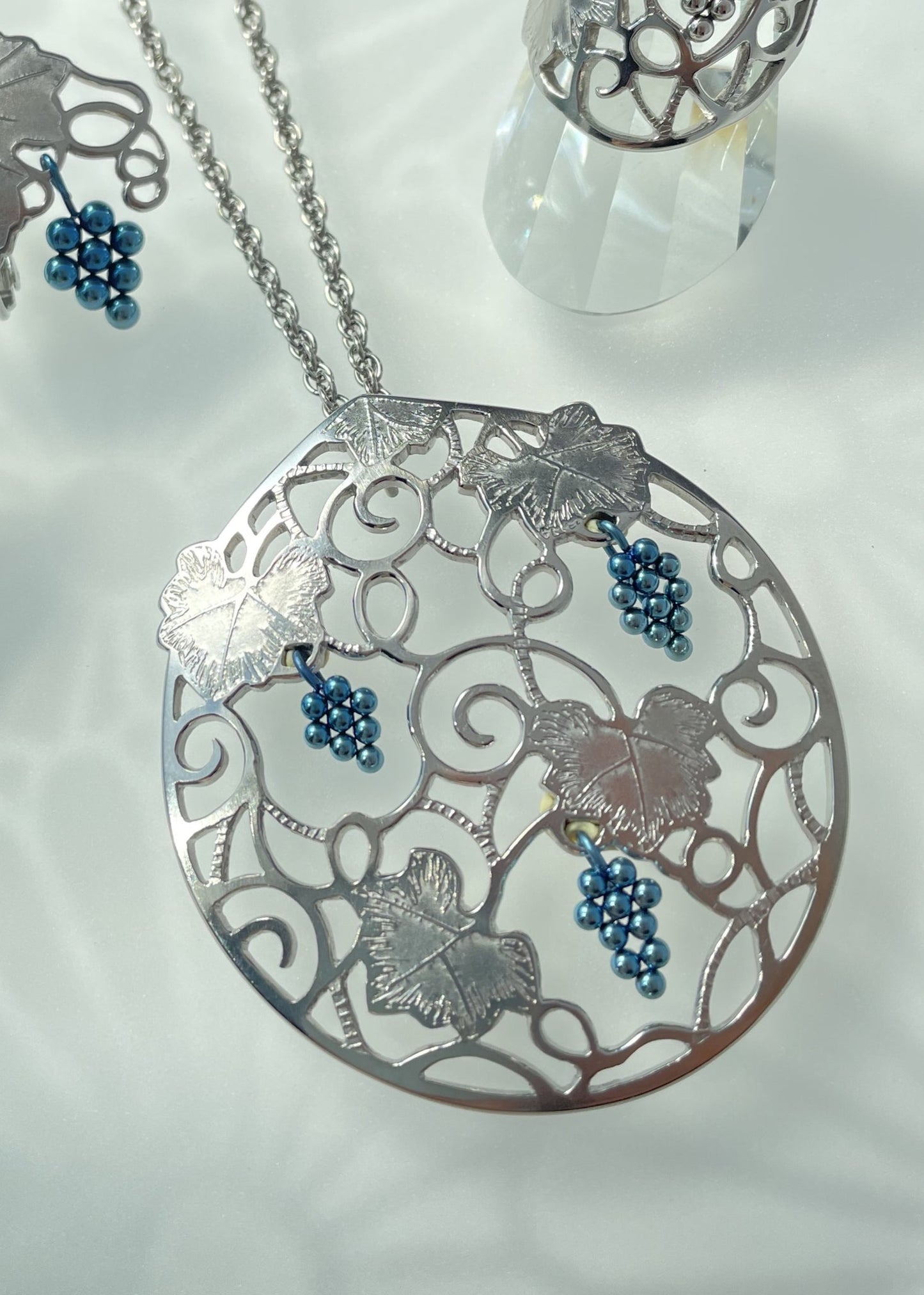 Titanium grape pendant