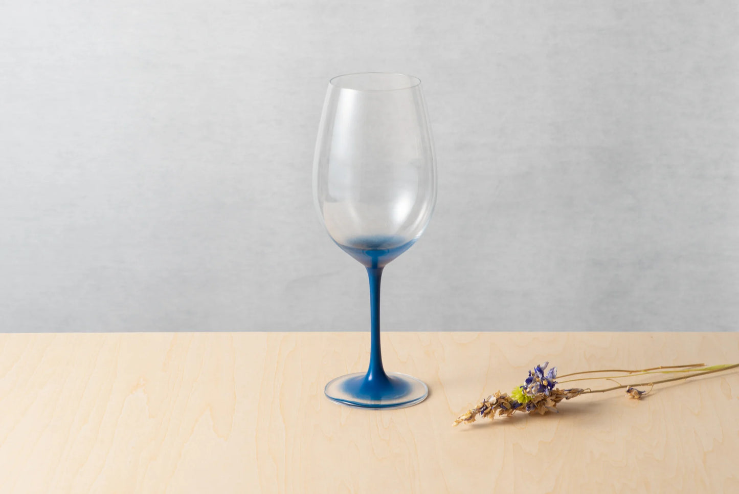 Lacquer 'Hanahiraku' Red Wine Glass (Blue) Lacquer Work