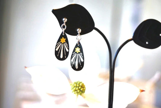 Pierced Earrings: Droplet Shape - Stars (Nakajima-Zougan)