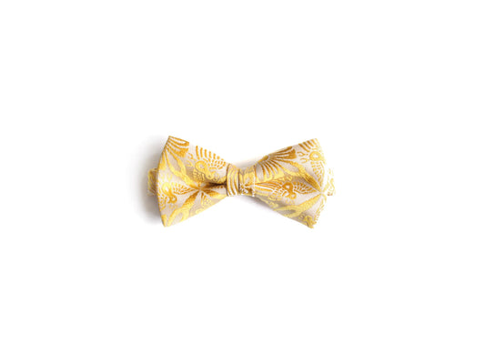 Bow tie - Light Yellow Bird's Crest Pattern  (Sakai-machi Mikadomae Heishichi)
