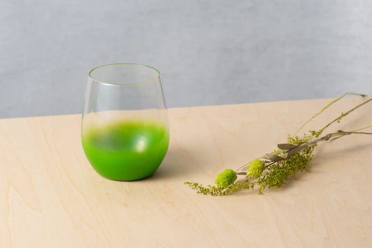 Lacquer Glass 'Hanahiraku' Tumbler Small (Green) Lacquer Work