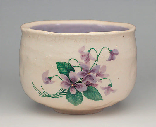 Picture of violets - Tea bowl (Yoshimura Rakunyu)