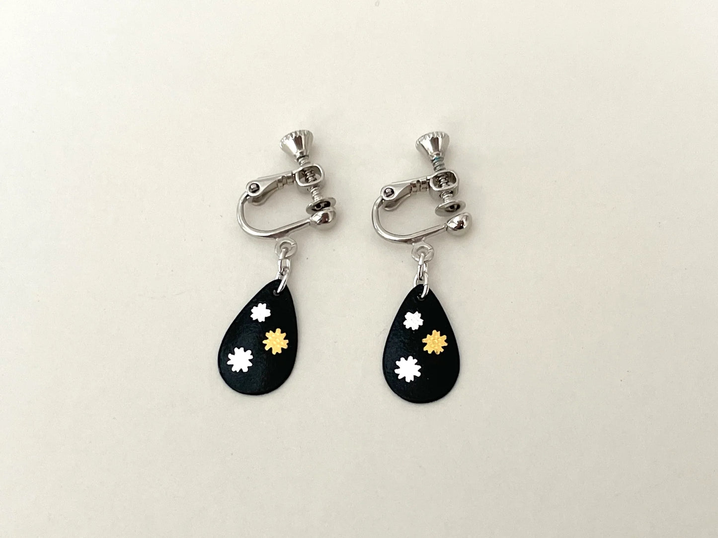 Earrings: Droplet Shape - Cherry Blossom (Nakajima-Zougan)