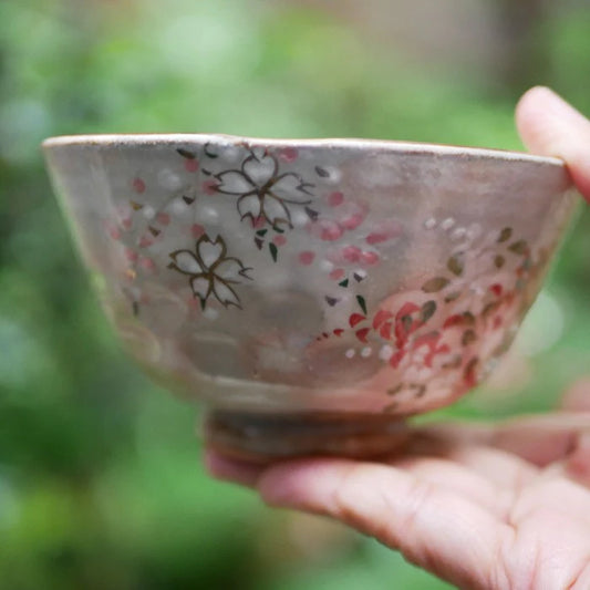 Seasonal Flowers –Rice Bowl – Plum, Cherry Blossom, Clematis, Japanese Bush Clover – (Shunzan-gama)