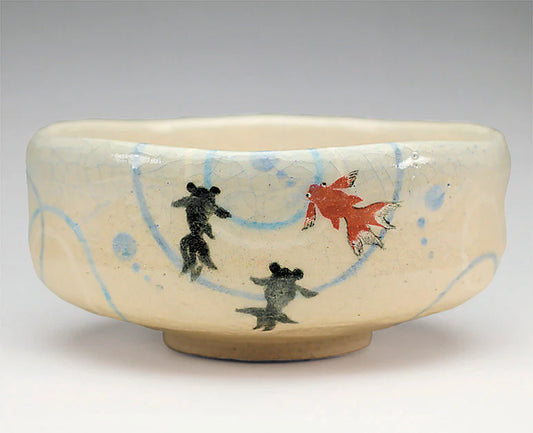 Picture of goldfish - Batarai Tea bowl (Yoshimura Rakunyu)